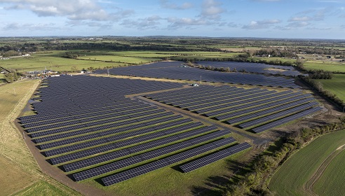 Solar farm in the Irish countryside